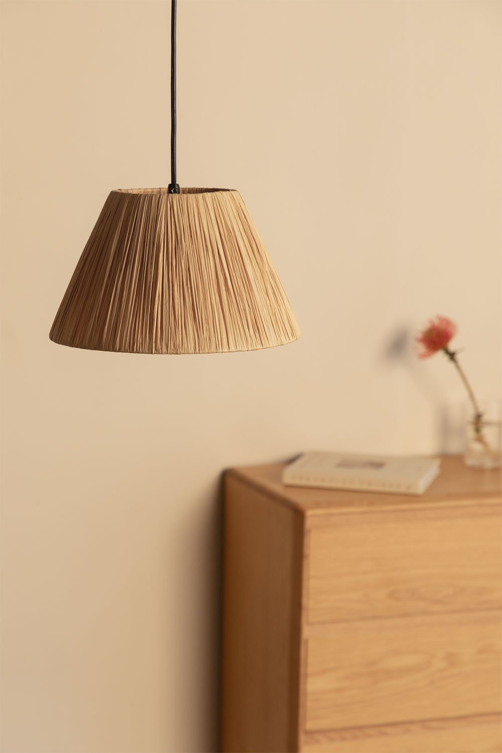 Aruel Raffia-plafondlamp, galerij beeld 1