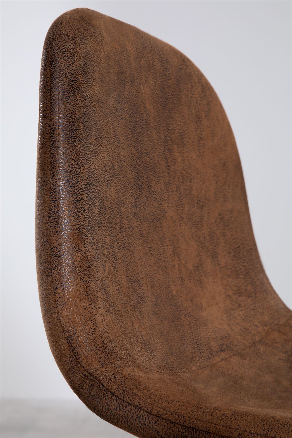 Set van 2 hoge krukken 65 cm van vintage koffiekleurig kunstleer en zwarte poten Glamm, galerij beeld 4