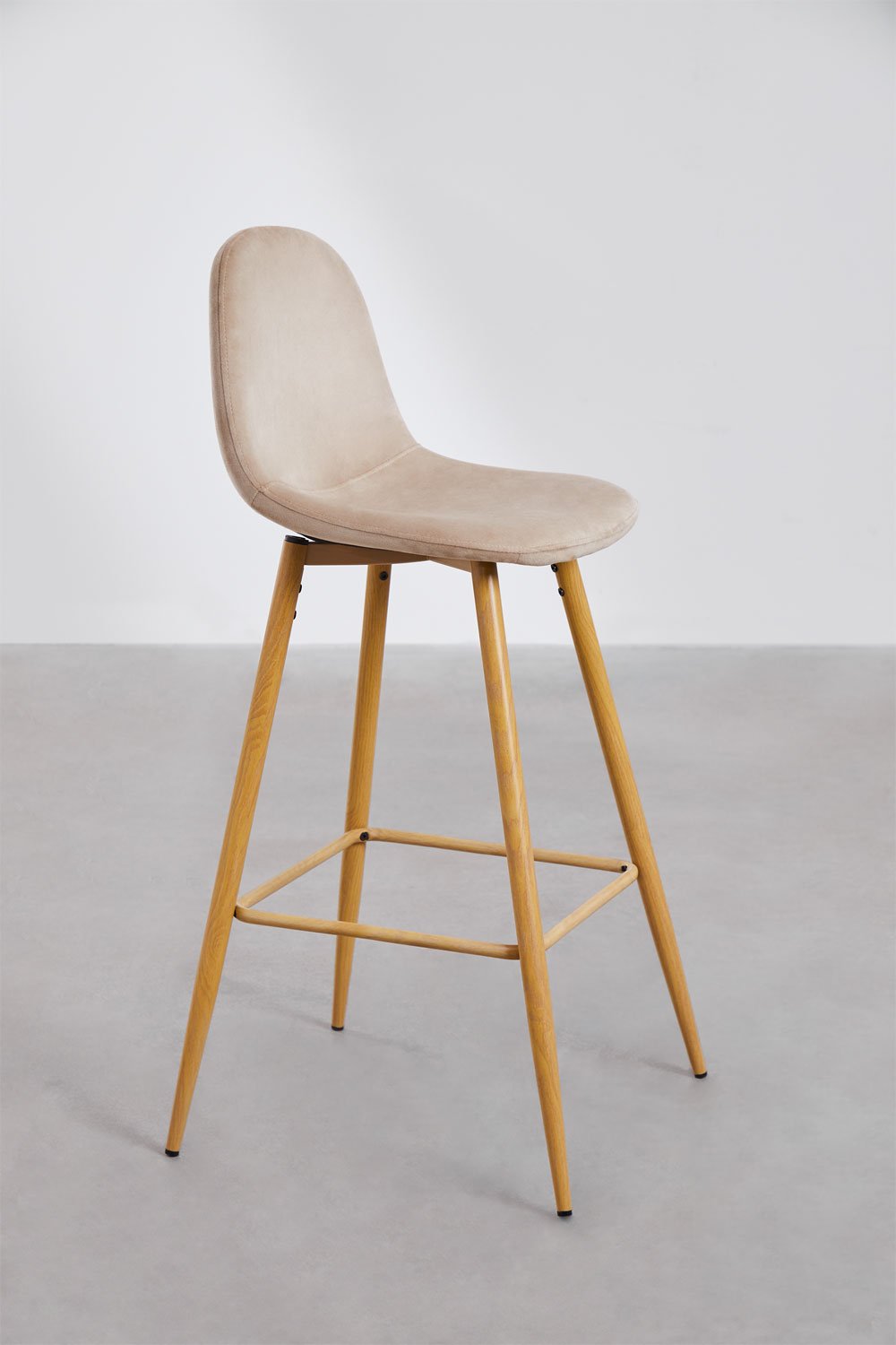 Set van 2 hoge krukken van Glamm-fluweel, galerij beeld 2