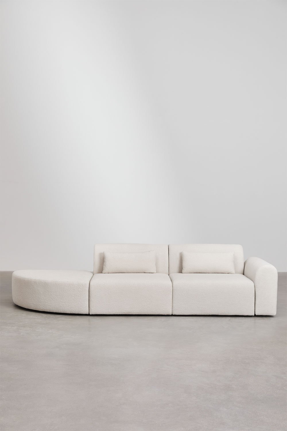 2-delige modulaire hoekbank met driehoekige poef in Borjan shearling, galerij beeld 4