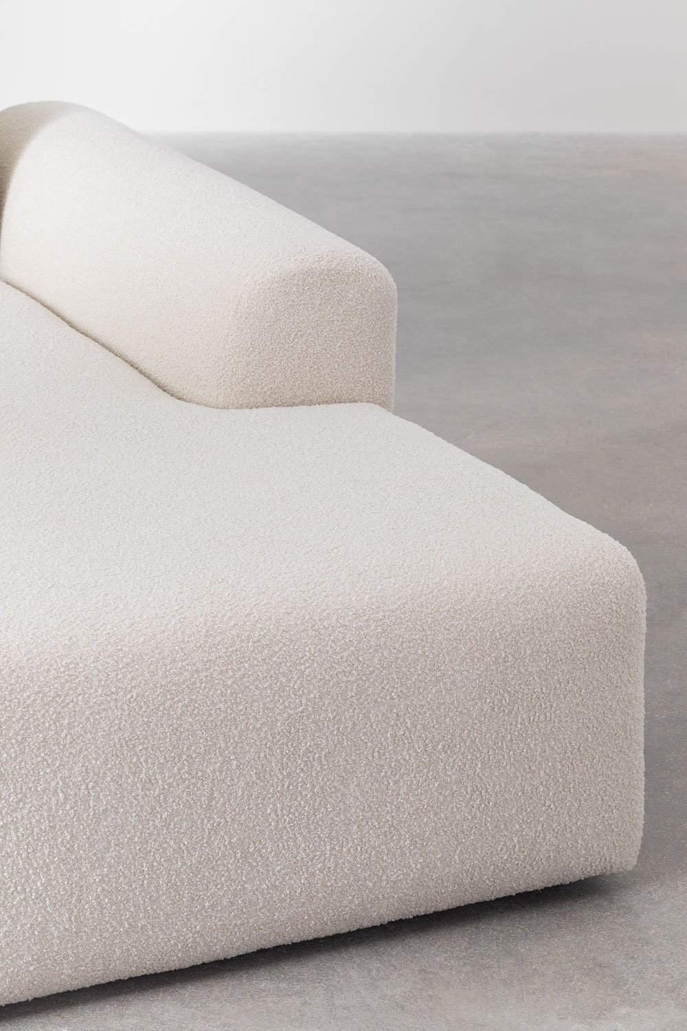 Modulaire 4-delige chaise longue bank rechts, uitgevoerd in Borjan shearling, galerij beeld 10