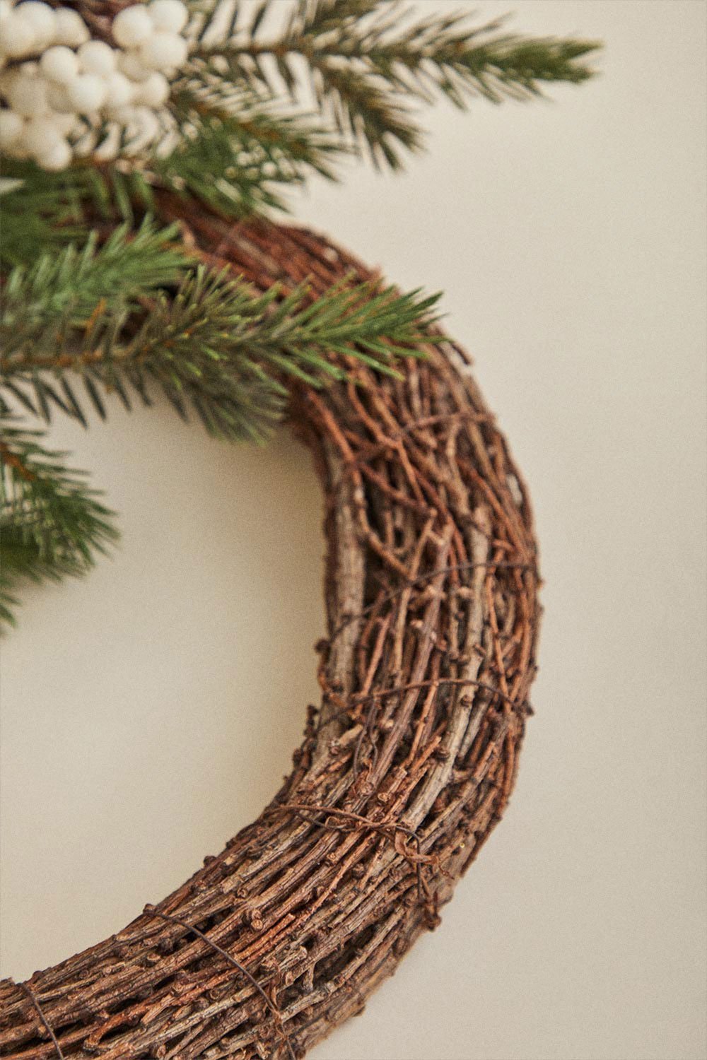 Decoratieve kerstkrans van rotan met dennenappels Fironila, galerij beeld 4