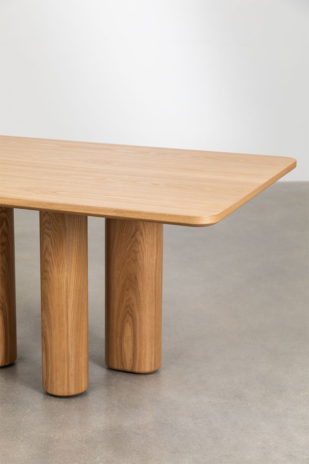 Eettafel rechthoekig 200x100 cm in MDF en essenfineer Noelys, galerij beeld 4