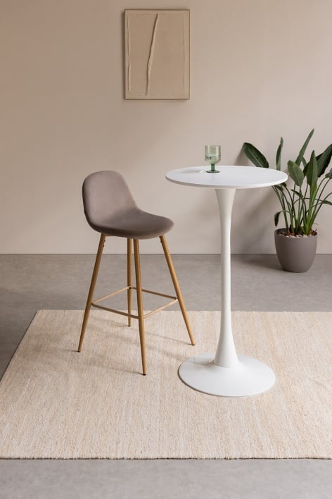 Ronde hoge tafel in MDF en metaal (Ø60 cm) Ivet Style