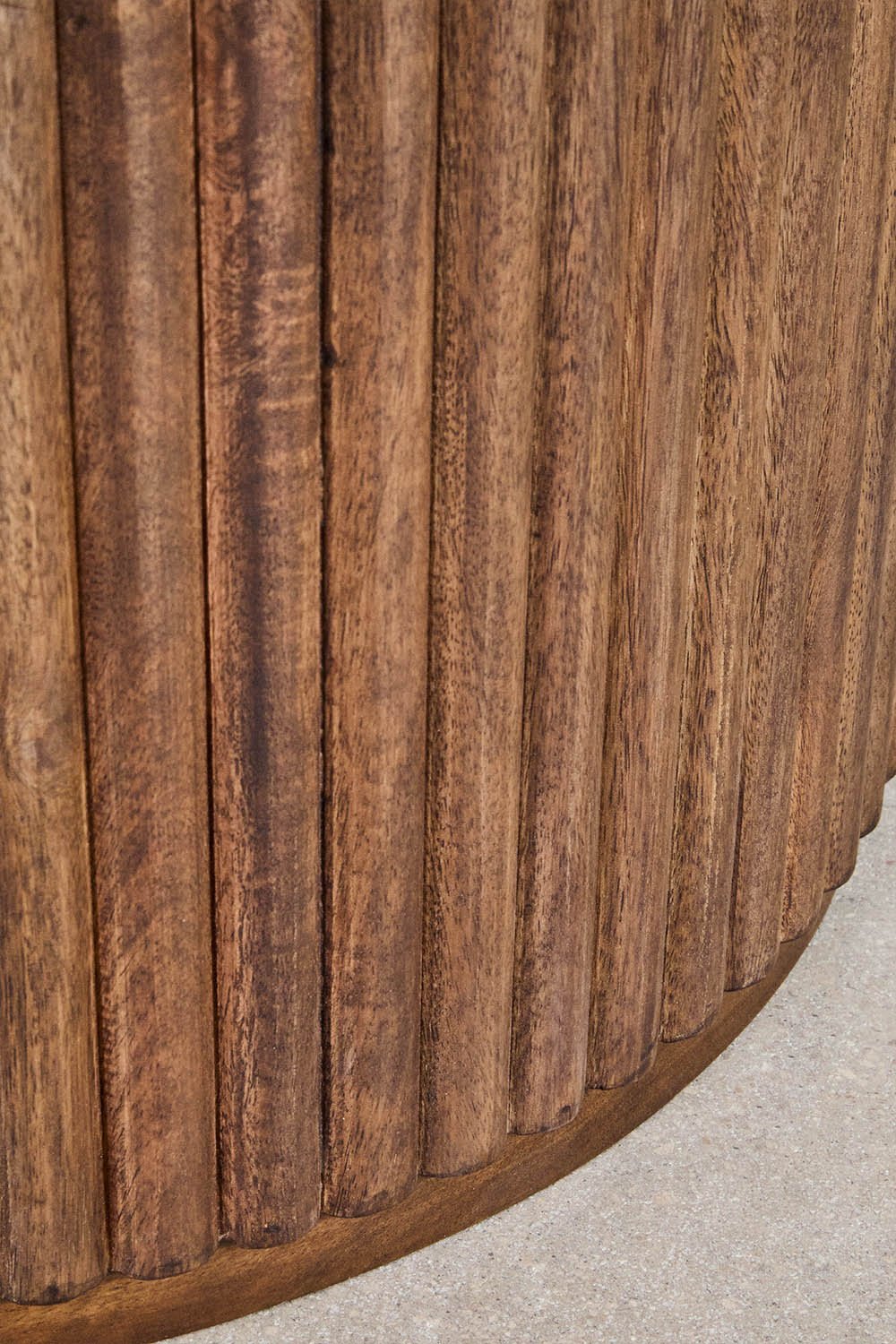 Ronde salontafel Ø90 cm in marmer en mangohout Giselda, galerij beeld 4