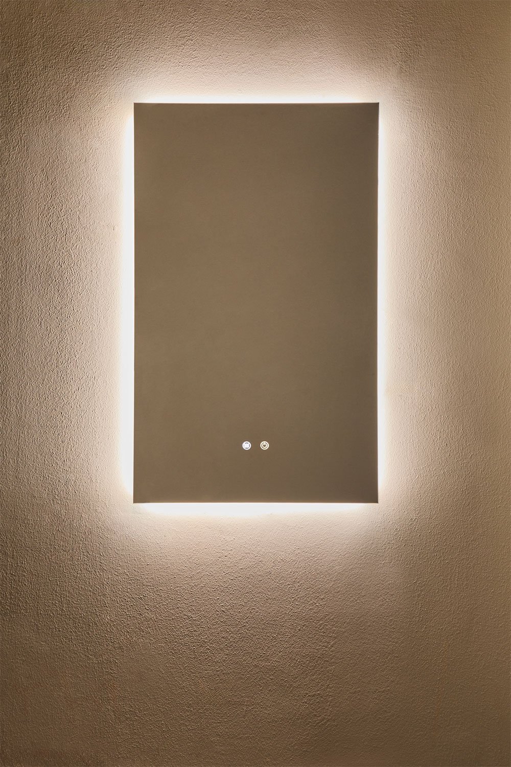 Rechthoekige wandspiegel 55x90 cm voor badkamer met LED-licht en anti-condens Riben, galerij beeld 4