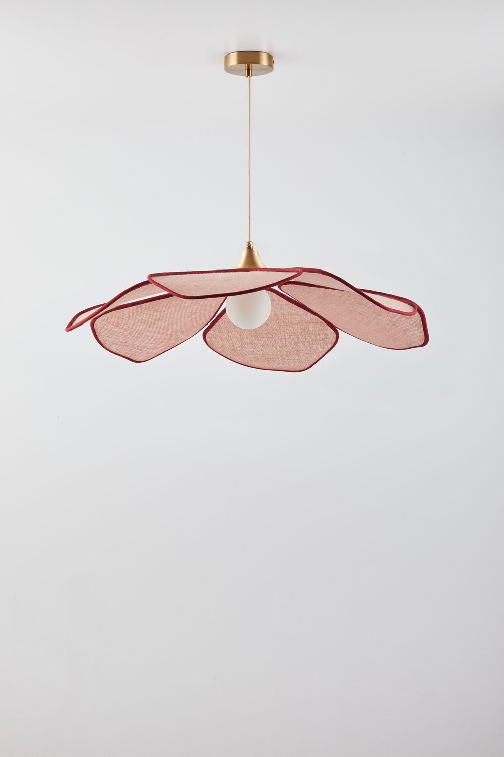 Plafondlamp Ø75 cm in roze kwartslinnen - rode grana Benavid, galerij beeld 3