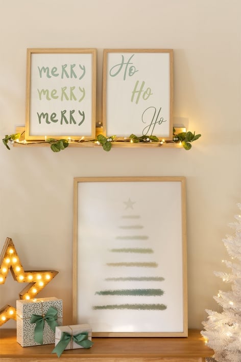 Set van 3 decoratieve kerst posters (50x70 en 30x40 cm) Belene