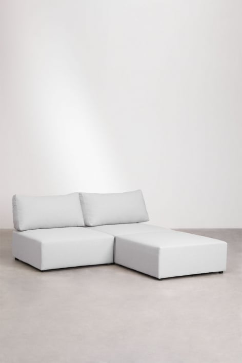 2-delige modulaire bank met Kata poef - Crème Beige