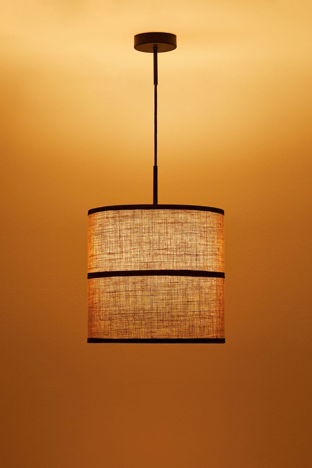Hanglamp van jute en katoen Olinda, galerij beeld 3