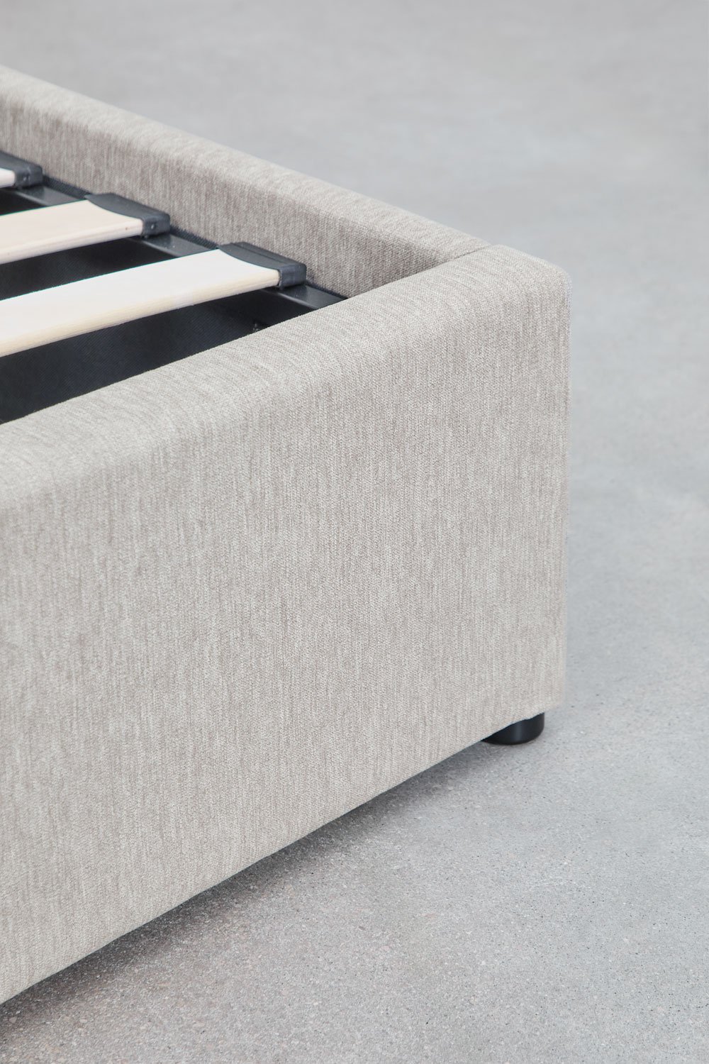 Abiel gestoffeerd bed met opklapbare opbergruimte, galerij beeld 6