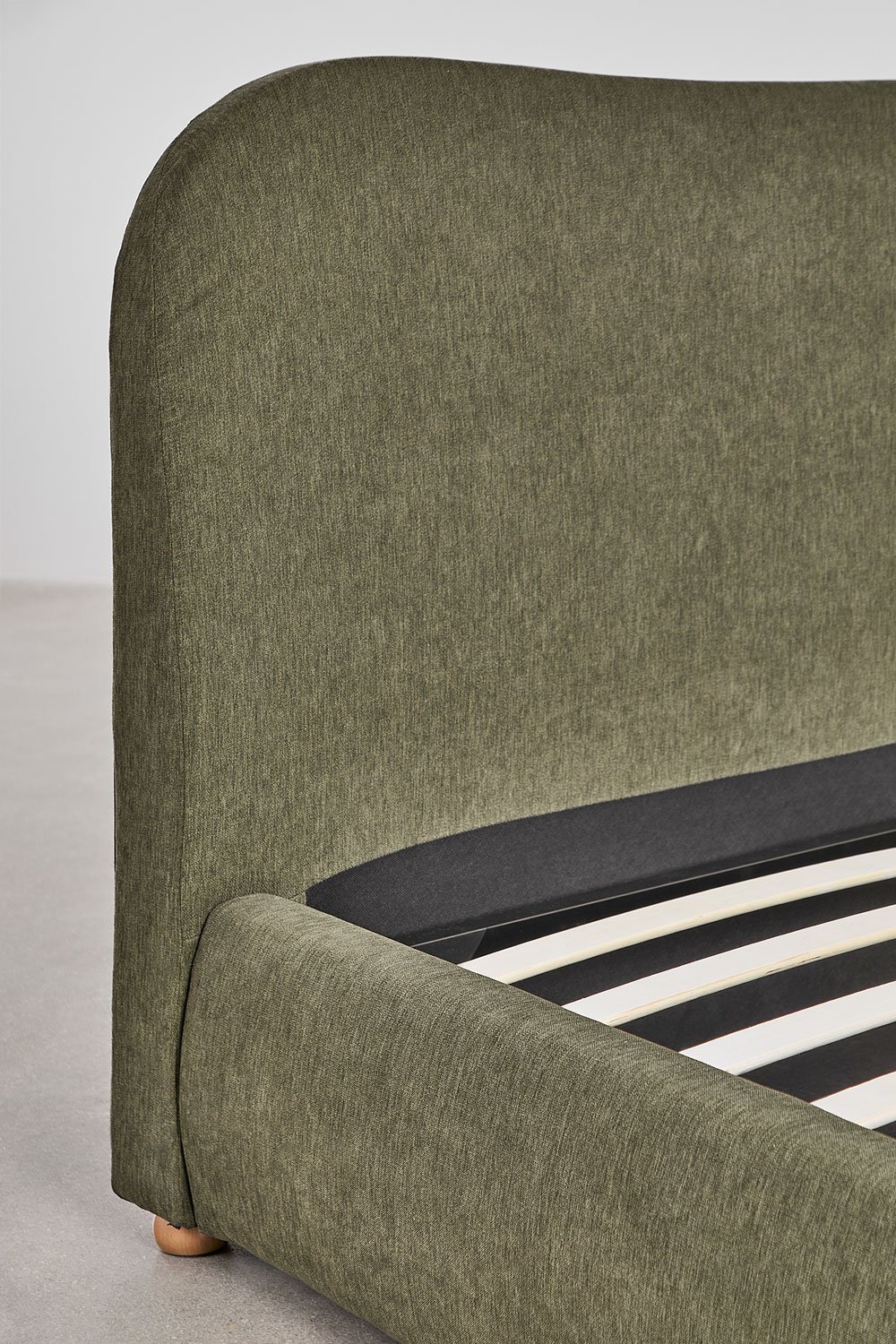 Bed voor matras 160x200cm met opklapbed in Salvia Groen stof Winselet, galerij beeld 5