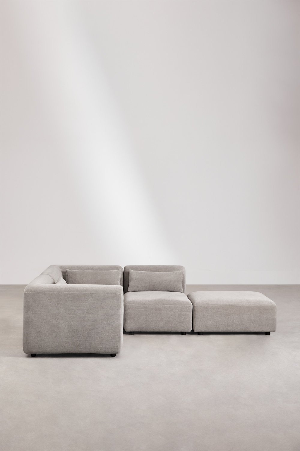 3-delige modulaire hoekbank met Fogler poef, galerij beeld 3