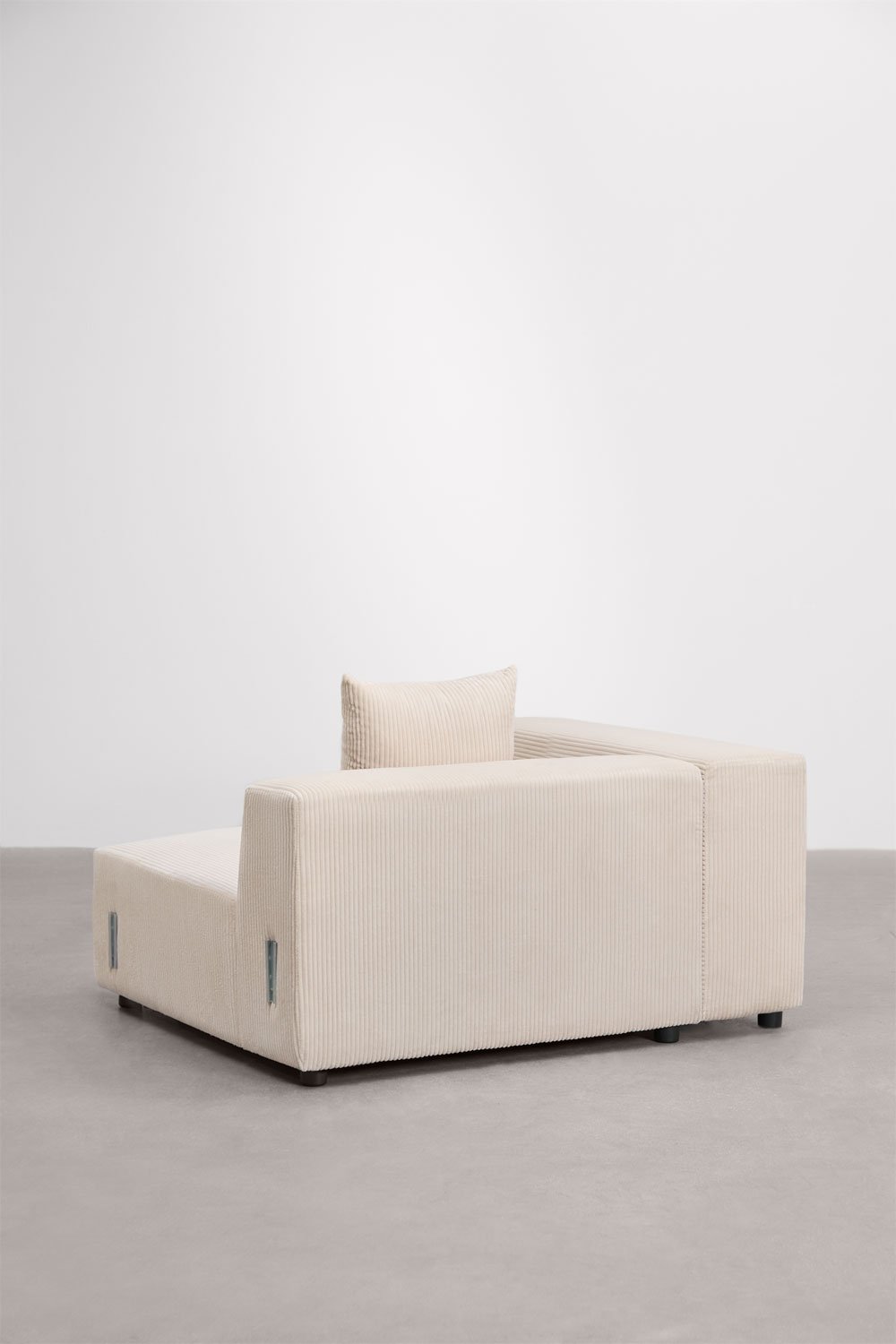 Linker hoekmodule 135x113 cm met hoge armleuning en kussen voor modulaire bank Bruna, galerij beeld 4