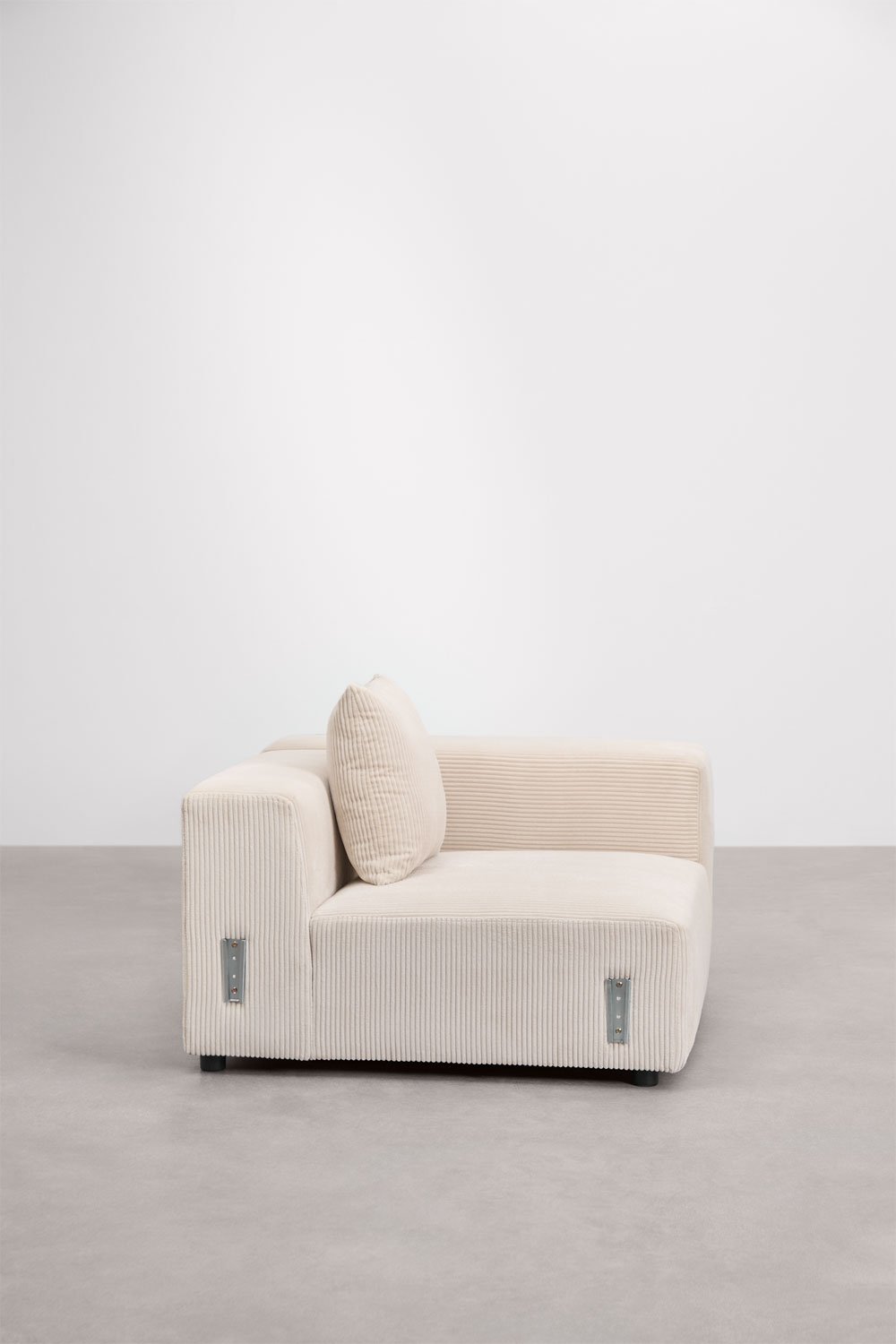 Rechter hoekmodule 115x113 cm met hoge armleuning en kussen voor modulaire bank Bruna, galerij beeld 3