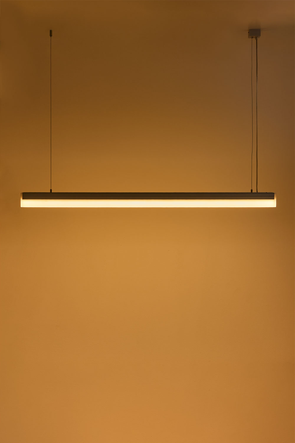 43 Inch Slanke Lineaire Plafond Hanglamp Zwart - Moderne LED Kroonluchter Eetkamer