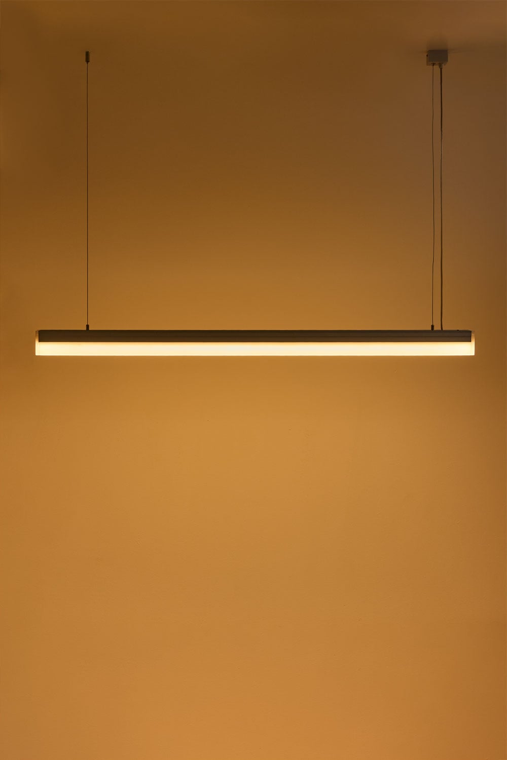 43 Inch Slanke Lineaire Plafond Hanglamp Zwart - Moderne LED Kroonluchter Eetkamer