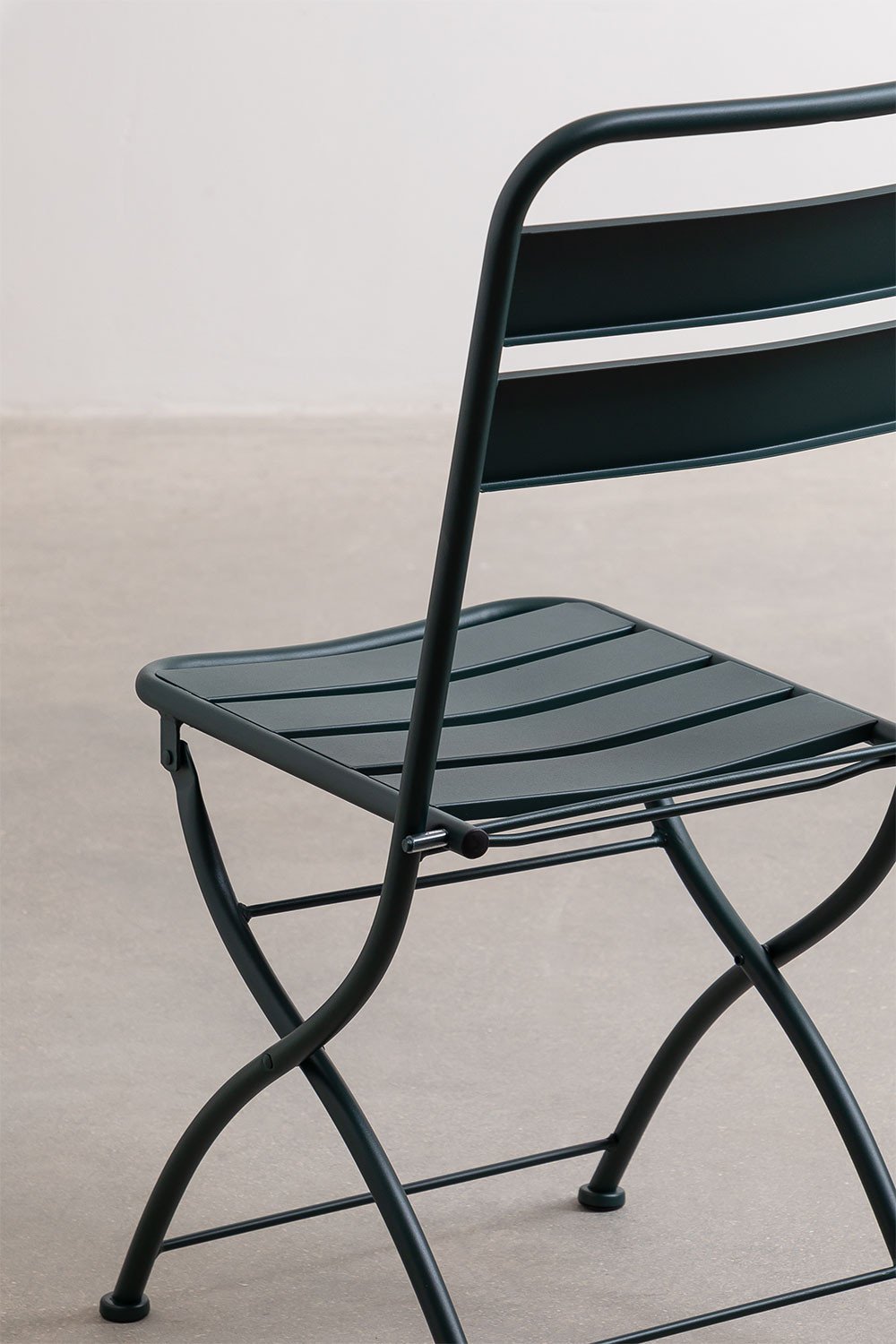 Set van 4 opvouwbare eetkamerstoelen in staal Janti, galerij beeld 4