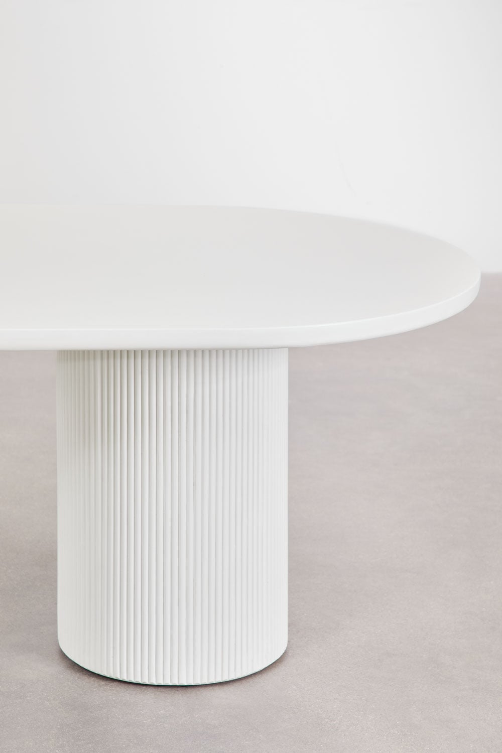 Ovale eettafel 220x100 cm in cement Velia, galerij beeld 5