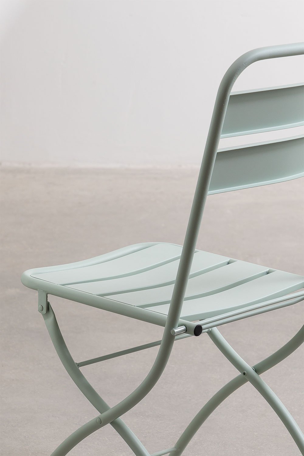 Set van 2 opvouwbare eetkamerstoelen in staal Janti, galerij beeld 4