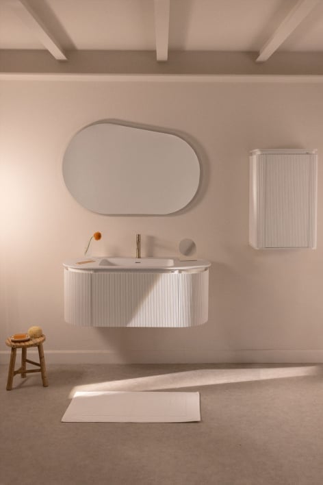 Carsone houten badkamermeubelset met geïntegreerde wastafel - Wit