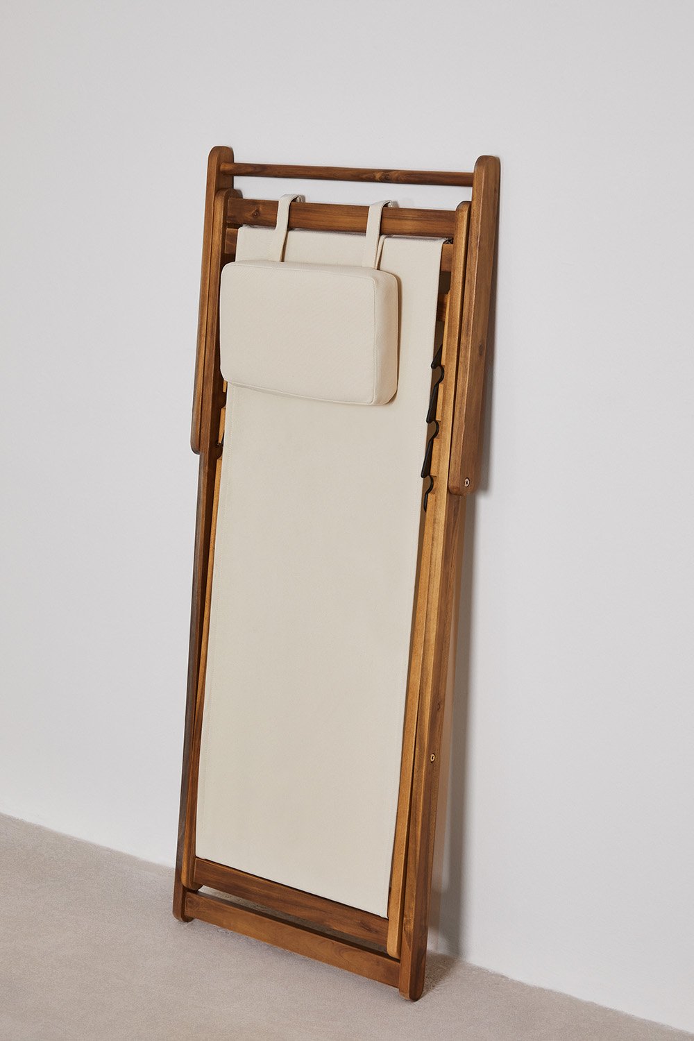 Set van 2 inklapbare hangmatten met kussen van Kardis-hout, galerij beeld 7