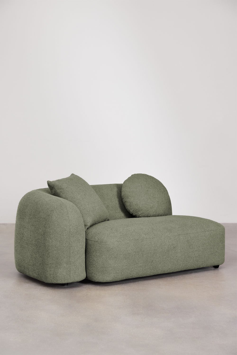 Modulaire bank met chaise longue rechts, 4-delig in chenille Coco, galerij beeld 2