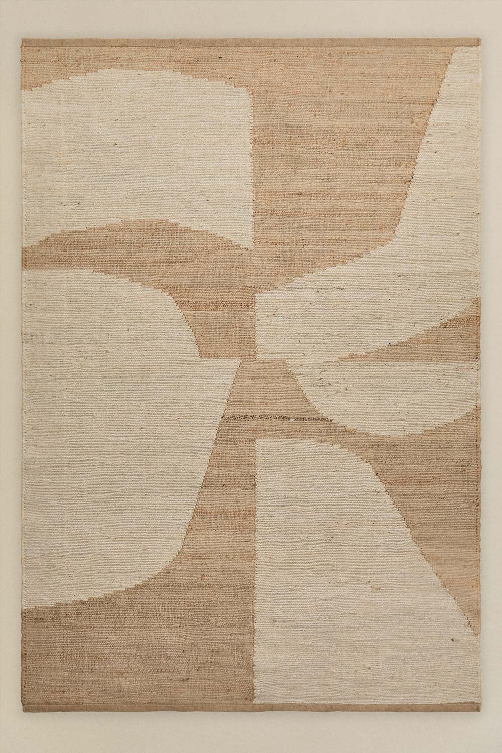 Rechthoekig vloerkleed 200x300 cm jute en katoen natuurlijke kleuren Meira, galerij beeld 1