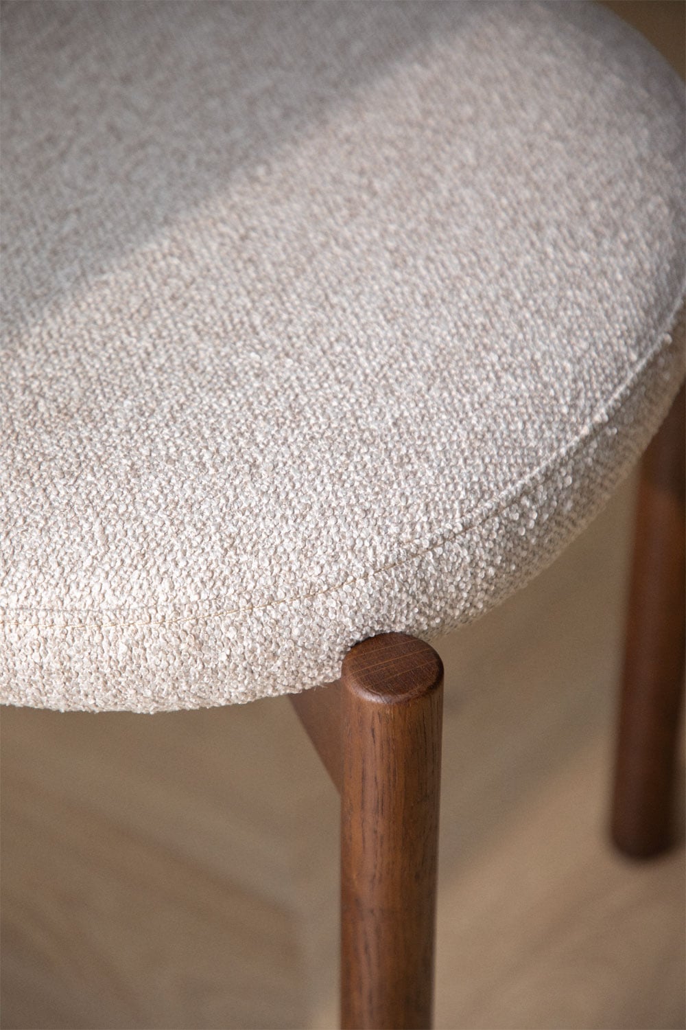 Set van 2 Bianca gestoffeerde eiken eetkamerstoelen, galerij beeld 3