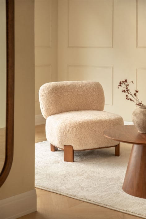 Eldred fauteuil bekleed met rubberhout