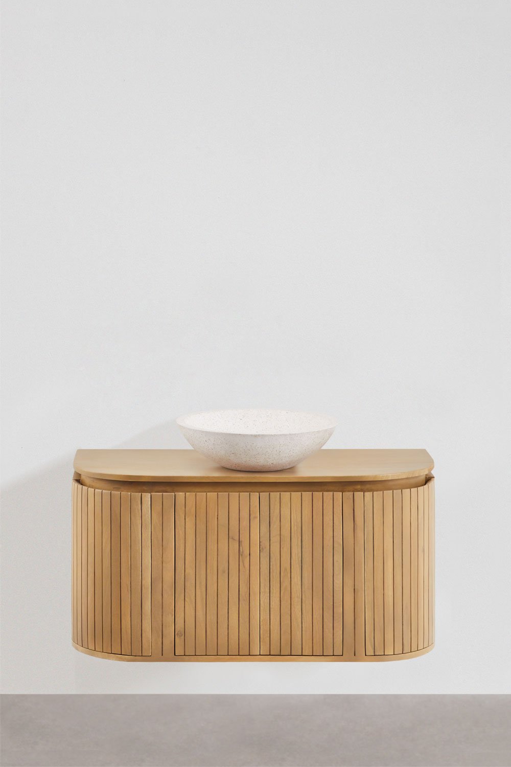 Conjunto vaniteitmeubel 90x40 cm zwevend in mangohout Analis, galerij beeld 2