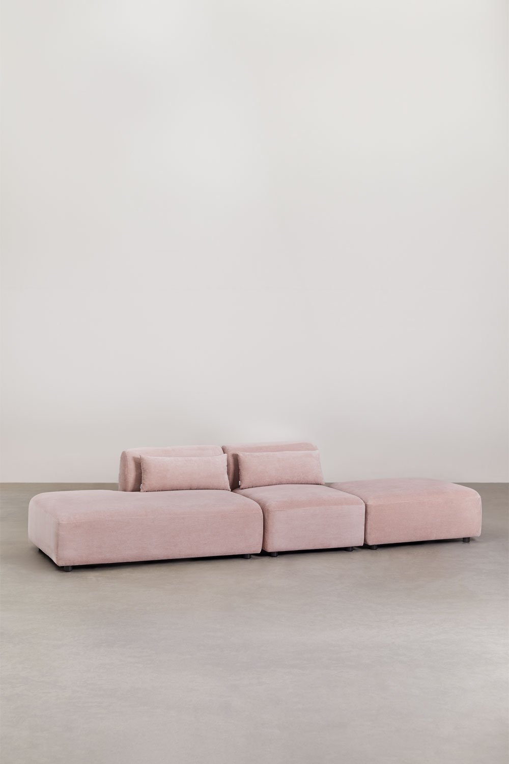2-delige modulaire bank met links chaise longue en Fogler poef , galerij beeld 1