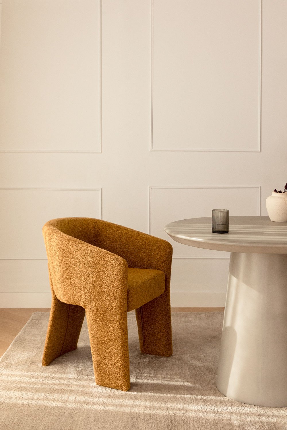 Pack van 4 gestoffeerde eetkamerstoelen Jimena, galerij beeld 1