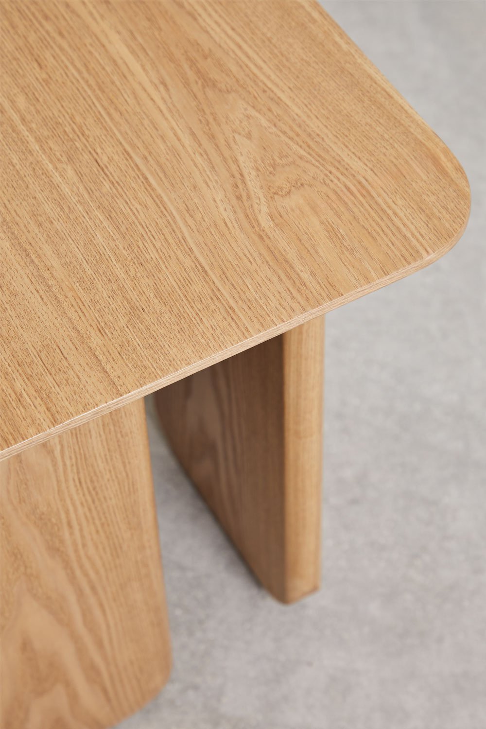 Salontafel vierkant 50x50 cm in MDF en essenhoutfineer Ginger, galerij beeld 5