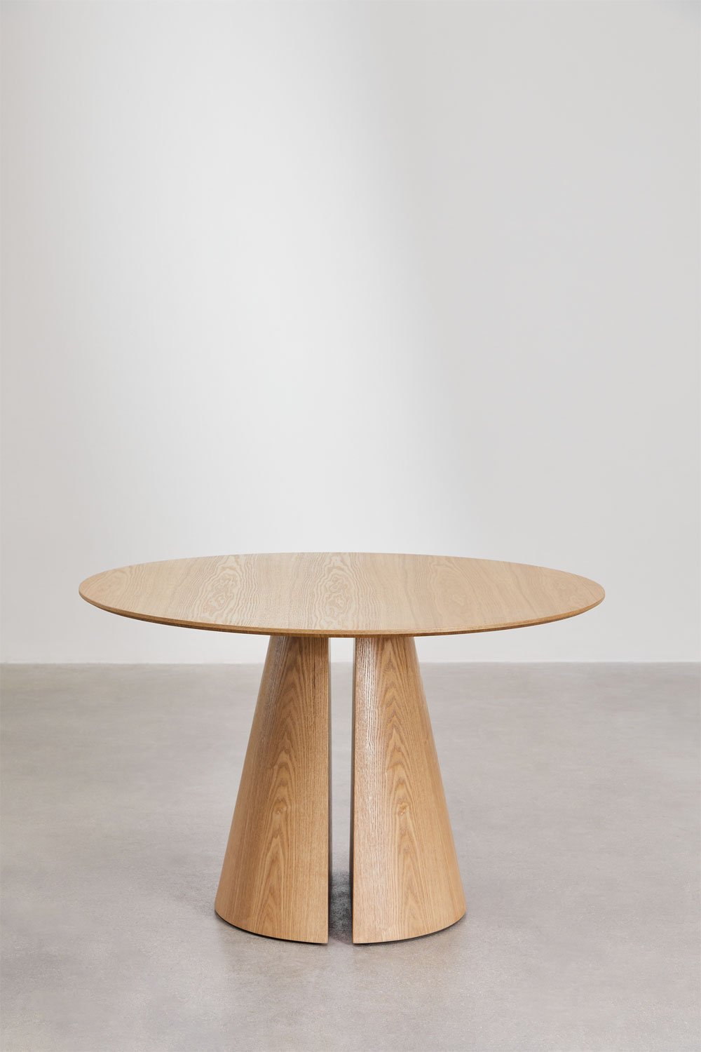 Ronde eettafel Ø120 cm in MDF en essenfineer Agnes, galerij beeld 3