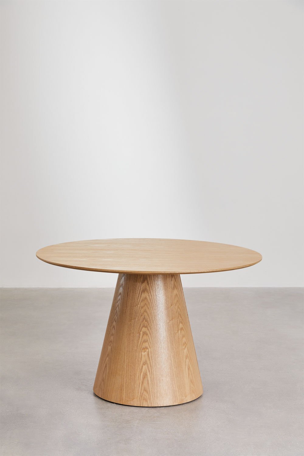 Ronde eettafel Ø120 cm in MDF en essenfineer Agnes, galerij beeld 4