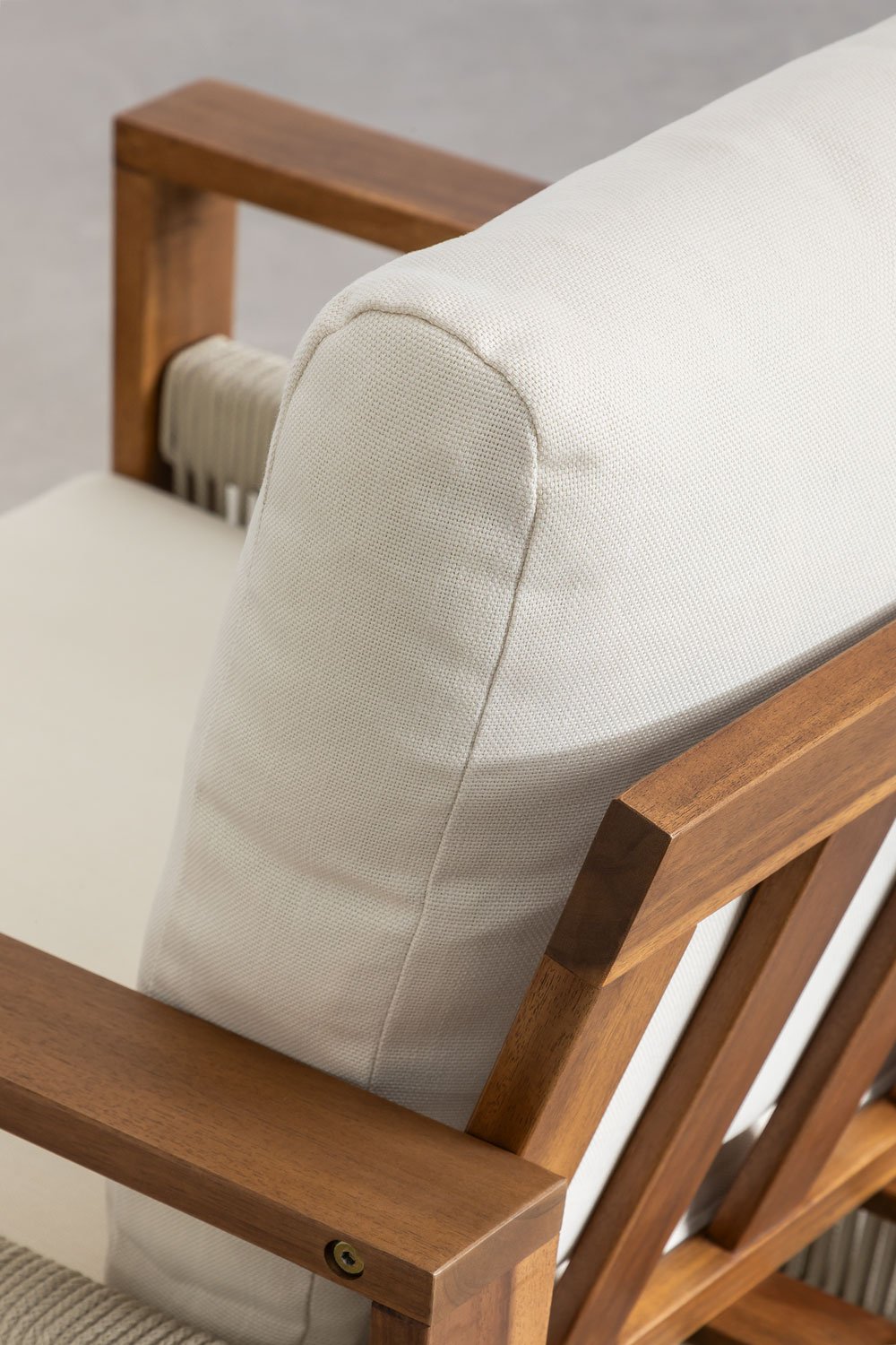 Set van 4 Nayely acaciahouten eetkamerstoelen met armleuningen, galerij beeld 5