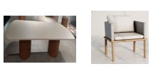 Rechthoekige tafelset 270x110 cm Sirvon en 10 eetkamerstoelen met armleuningen in Olivia acaciahout, galerij beeld 1
