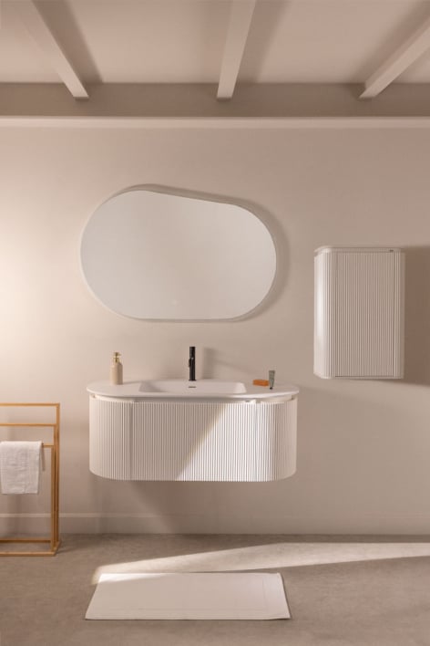 Carsone houten badkamermeubelset met geïntegreerde wastafel - Wit