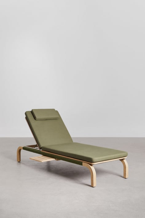 Set van 2 verstelbare ligstoelen van acaciahout met Dubai-kussens