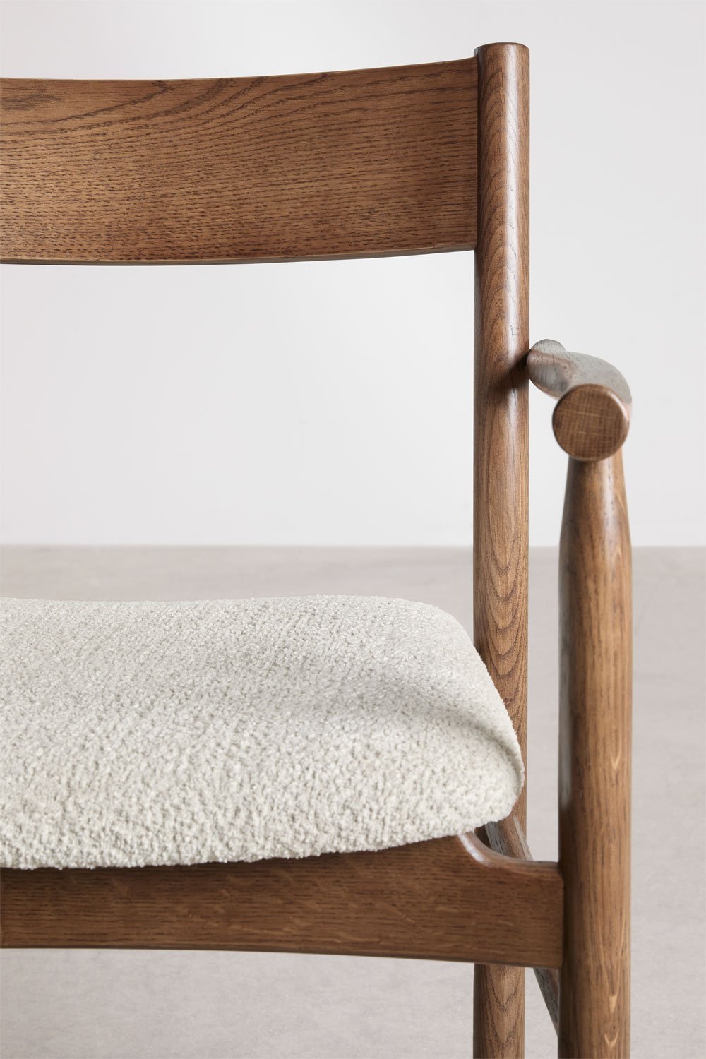 2-pack eetkamerstoelen van eikenhout en schapenvacht Mara Signature, galerij beeld 7