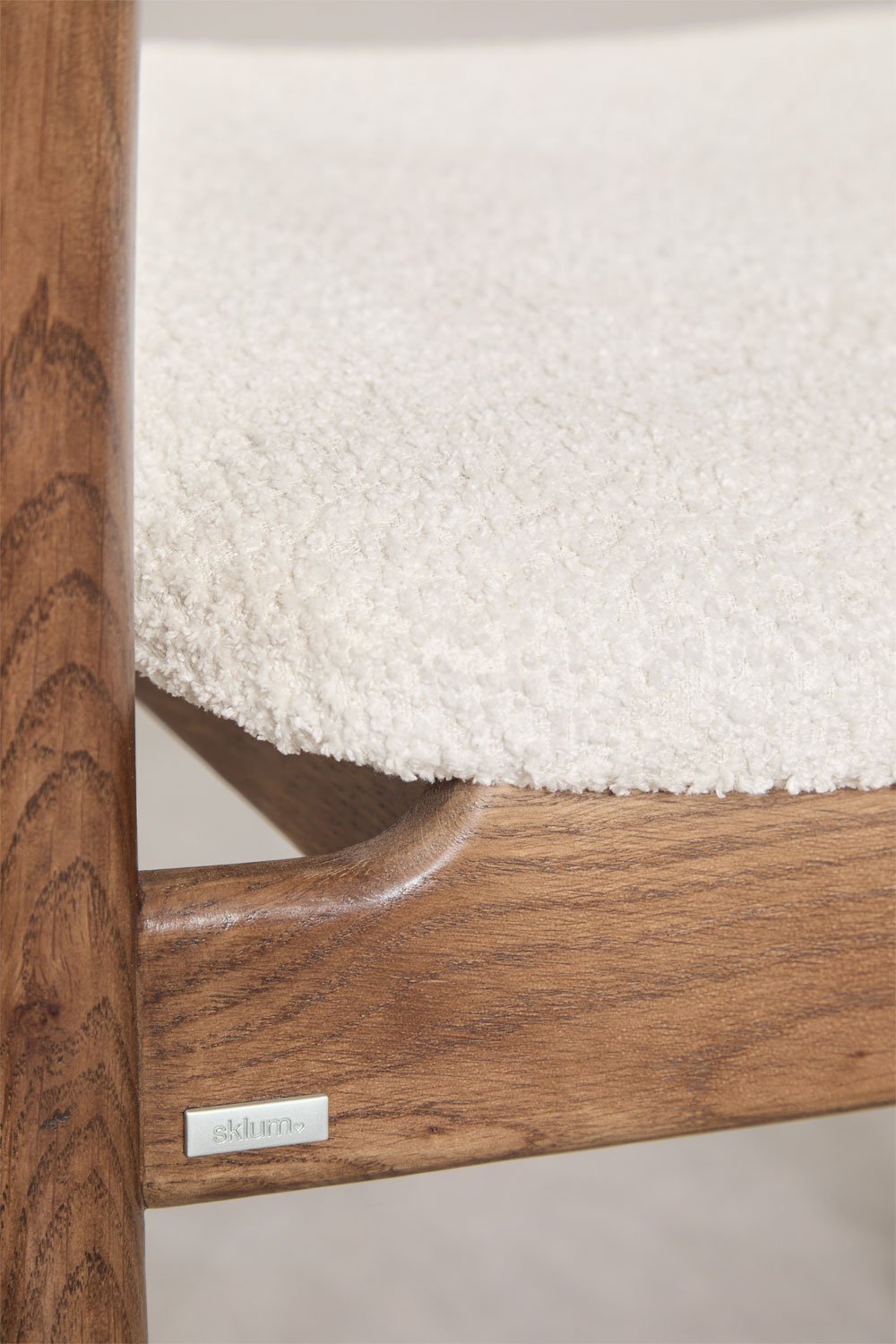 2-pack eetkamerstoelen van eikenhout en schapenvacht Mara Signature, galerij beeld 9