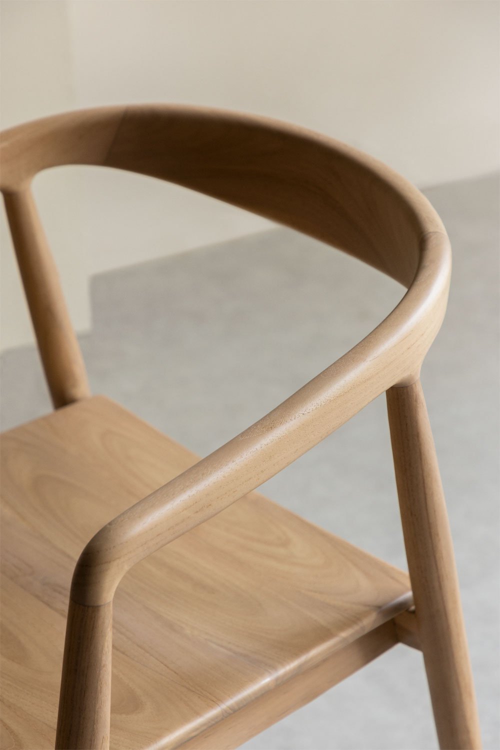 Set van 4 Rokan eetkamerstoelen van teakhout, galerij beeld 2