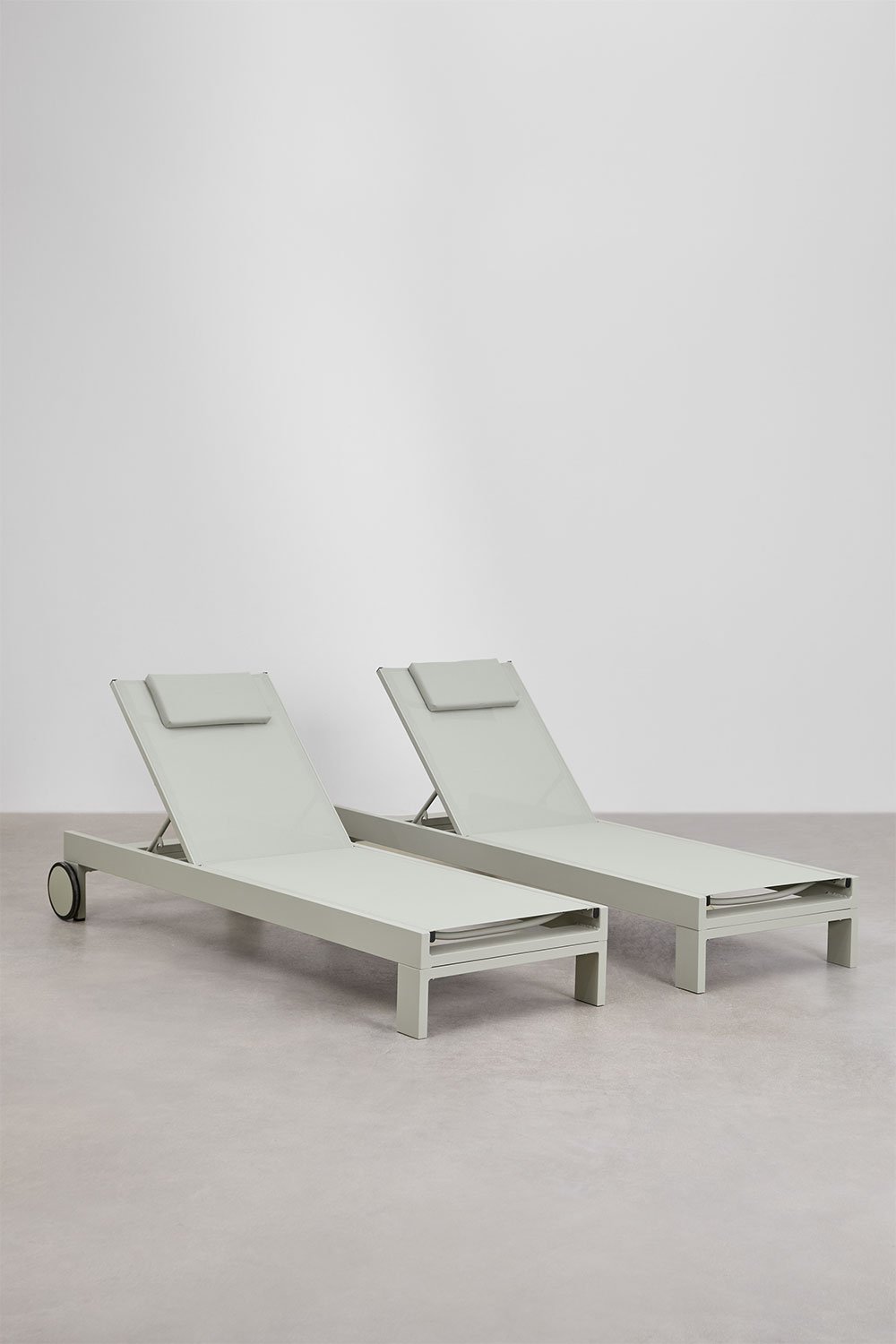 Set van 2 verstelbare aluminium ligstoelen met Akelia-kussen, galerij beeld 2