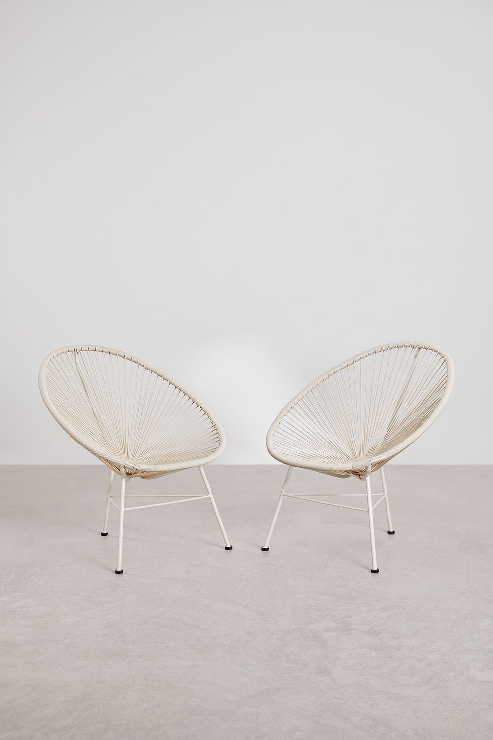 Set van 2 fauteuils in staal en synthetisch riet Nieuw Acapulco, galerij beeld 1