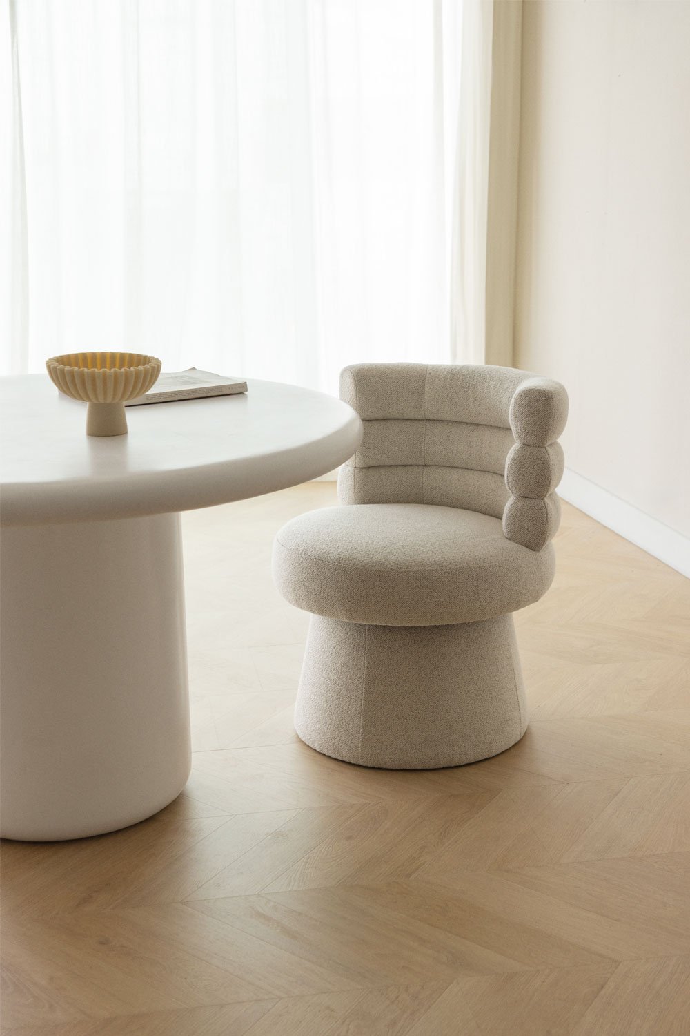 Set van 2 Protea gestoffeerde draaibare eetkamerstoelen, galerij beeld 1