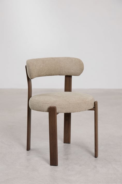 Set van 4 Jolie eetkamerstoelen in chenillestof