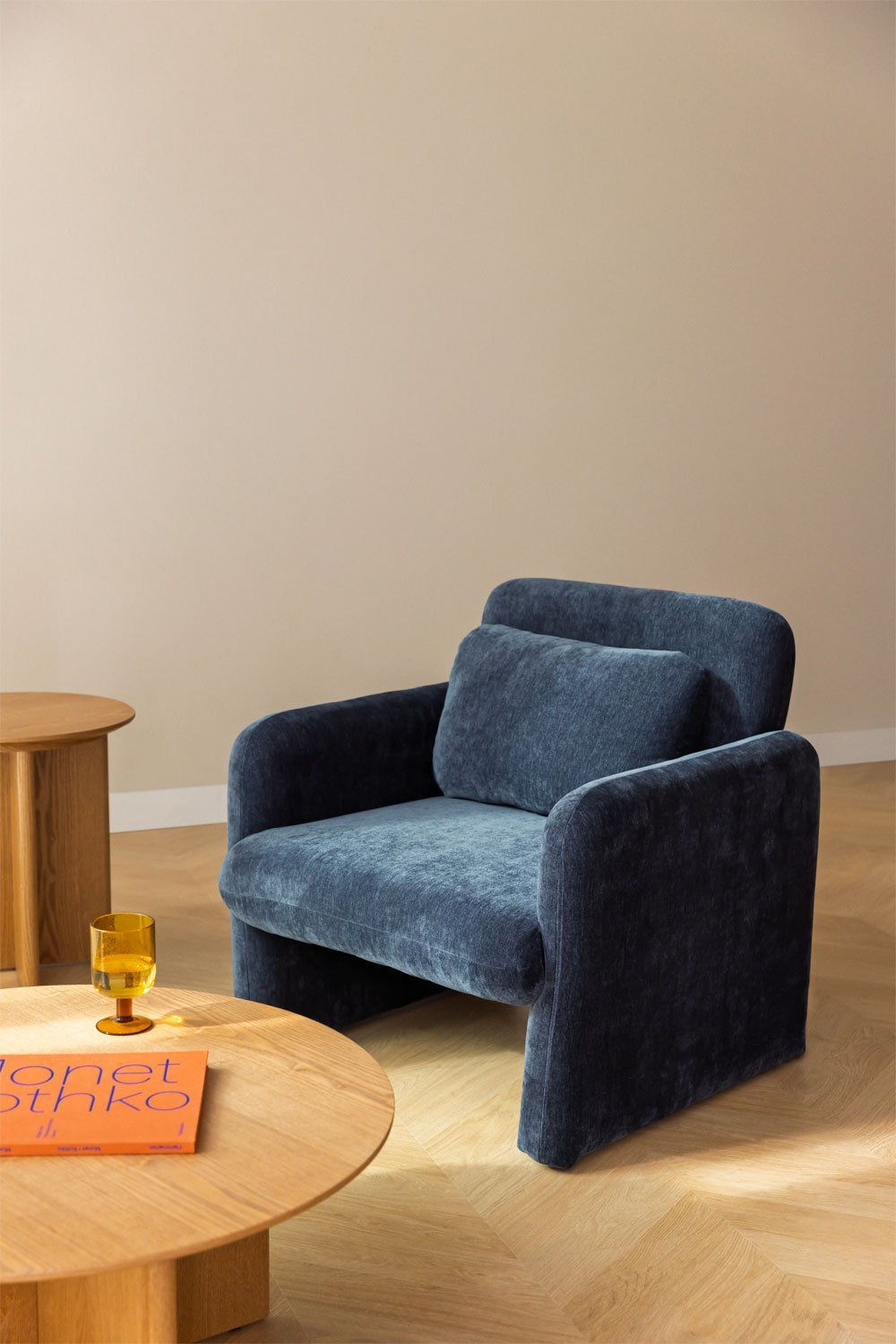 Set van 2 Jeison chenille fauteuils, galerij beeld 1