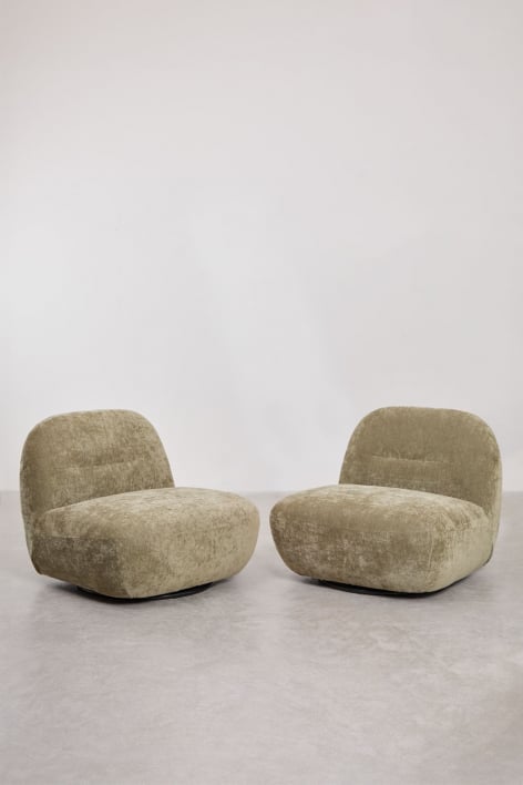 Set van 2 Sernin chenille draaifauteuils