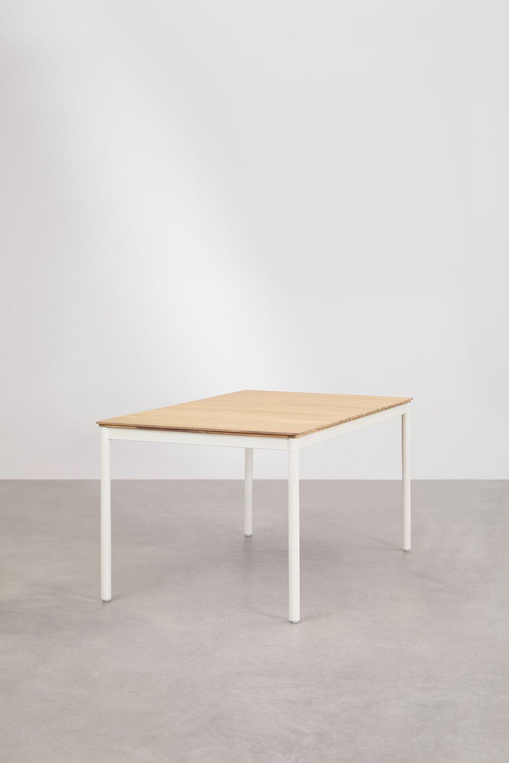 Rechthoekige eettafel in staal en acaciahout (160x90 cm) Artus, galerij beeld 4